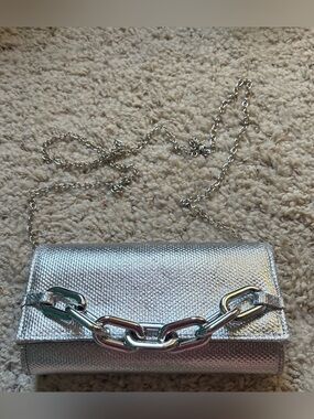 Silver Metallic Clutch